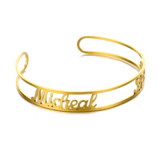 custom word bracelet jewelry wholesale manufacturers personalized cut out two name bangle bracelets makers and creators websites